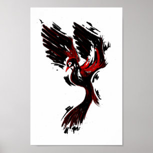 Poster Black and Red Phoenix