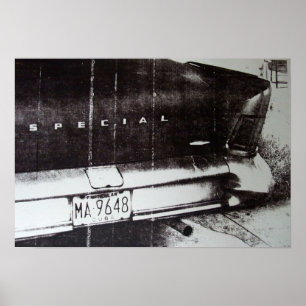 Poster Black and white car