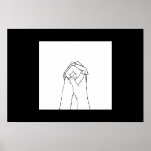 Poster black and white Holding Hands