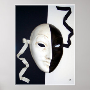 Poster Black and White Mask