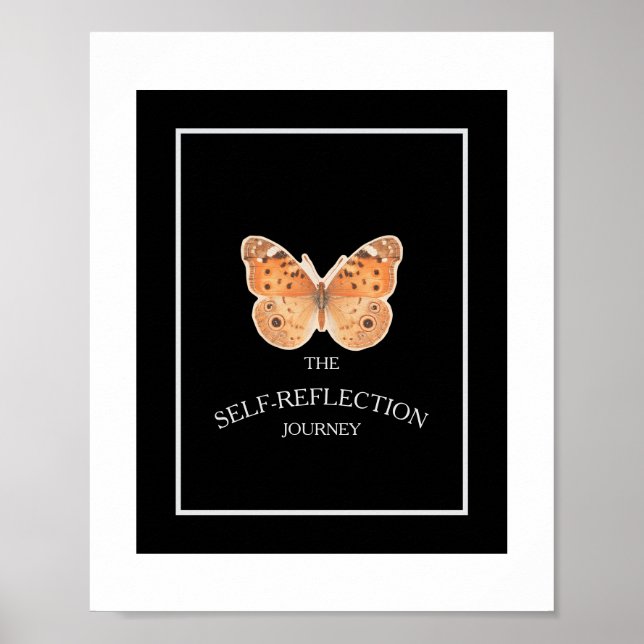 Poster Black and White Minimal Self Reflection Guided  (Devant)