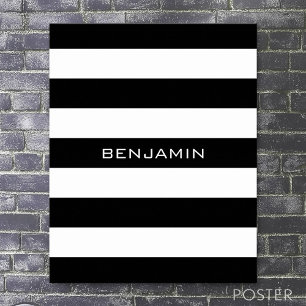 Poster Black and White Striped