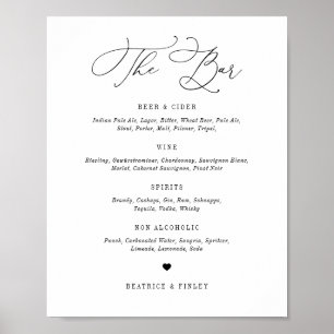 Poster Black Beatrice Script élégant Barre de mariage Men