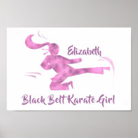 Black Belt Karate Girl Rose violet moderne chic