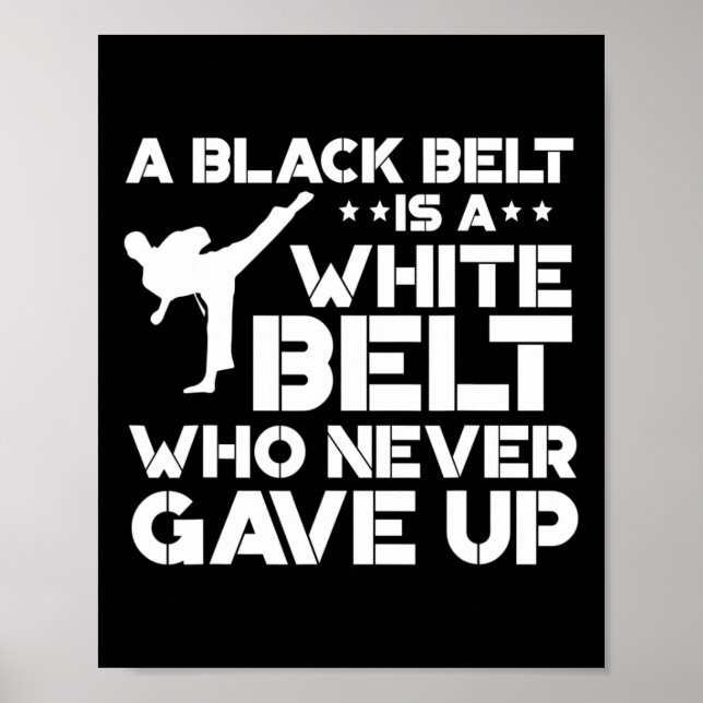 Poster Black Belt Shirts Taekwondo Karate Cadeau (Devant)