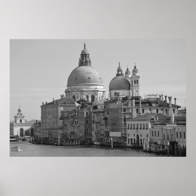 Poster Black Blanc Grand Canal Venise Italie Voyage (Devant)
