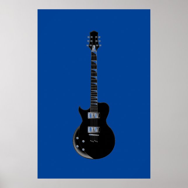 Poster Black Blue Pop Art Guitare électrique (Devant)