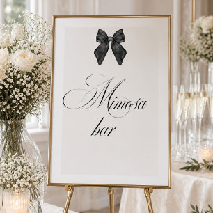 Poster Black Bow Elle Noue le Nœud Réception de Mariage