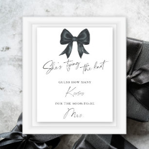 Poster Black bow nuptiale Combien de baisers