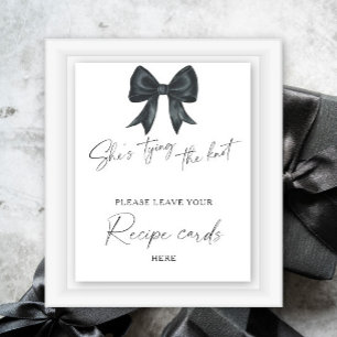 Poster Black bow nuptiale Votre carte de recette ici