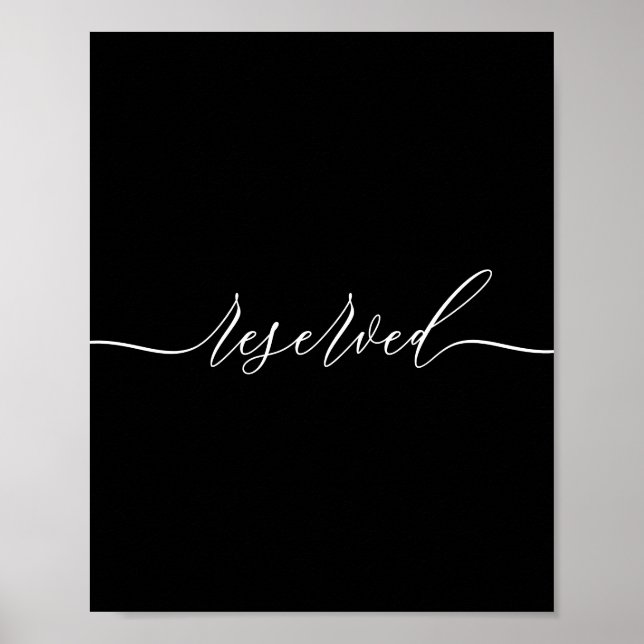 Poster Black Calligraphy Reserved (Devant)