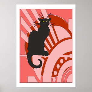 Poster Black Cat Art Deco