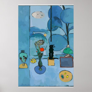 Poster Black Cat In Blue Room