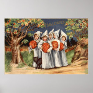 Poster Black Cat Jack-o'-lantern Citrouille Ghost