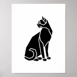 Poster Black Cat Looking Back