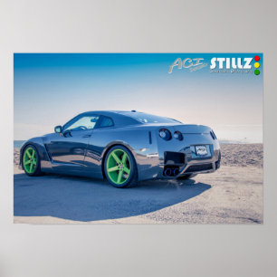 Poster Black Chrome GTR Sur L'Affiche De La Plage