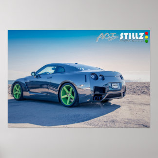 Poster Black Chrome GTR Sur L'Affiche De La Plage