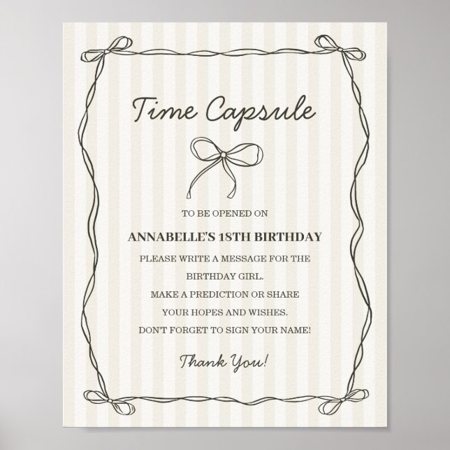 Poster Black Coquette Bow Temps Capsule Anniversaire Jeu (Devant)