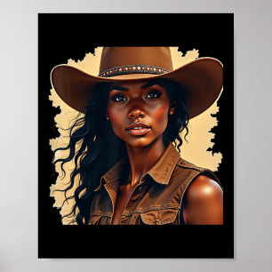 Poster Black Cowgirls Melanin Women Western Rodeo Texas W