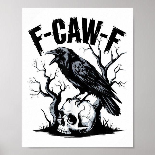 Poster Black Crow, F-caw-f Funny Black Bird (Devant)