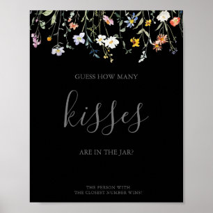 Poster Black Devis Combien De Baisers Fête des mariées Je