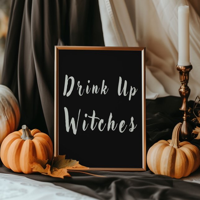 Poster Black Drink Up sorcières Halloween Drink Station (Créateur téléchargé)