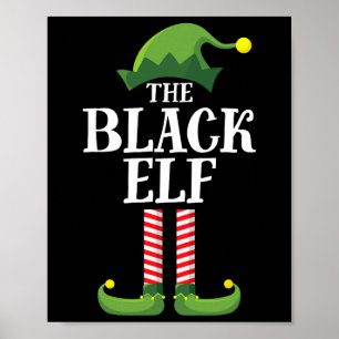 Poster Black Elf Matching Family Group Noël