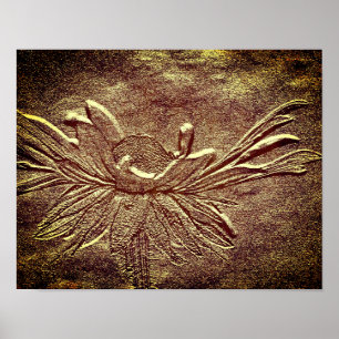 Poster Black Eyed Susan Flower Art Effet sculpté
