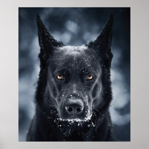 Poster Black German Shepherd