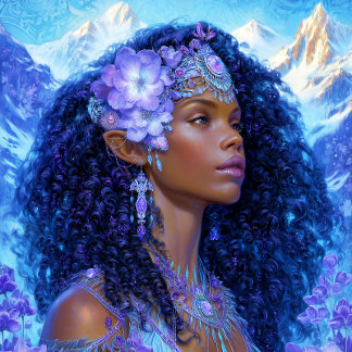 Poster Black Girl Black Queen Fantasy Art Elf Goddess