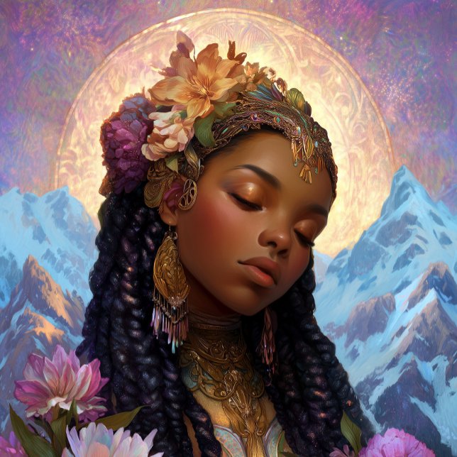 Poster Black Girl Black Queen Fantasy Art Goddess (Créateur téléchargé)