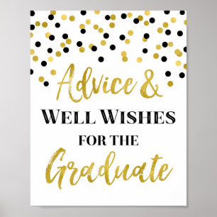 Poster Black Gold Confetti Conseils pour les enseignes su