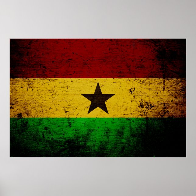 Poster Black Grunge Ghana (Devant)