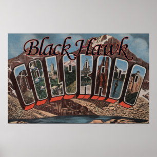 Poster Black Hawk, Colorado - Scènes de grandes lettres