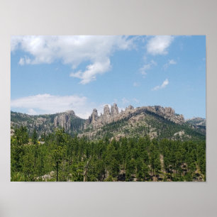 Poster Black Hills Vue de l'autoroute Needles, SD