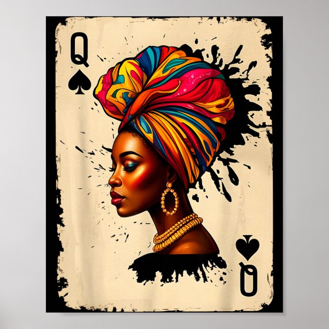 Poster Black History African Melanin Queen Card Proud Gir (Devant)