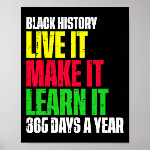 Poster Black History Mois Live It Apprenez-Le Faire 365 D