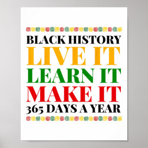 Poster Black History Mois Live It Apprenez-Le Faire 365 D