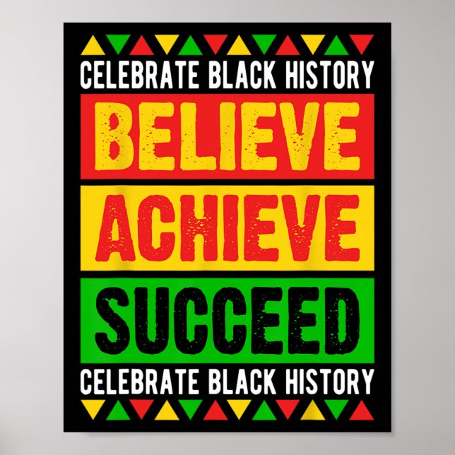 Poster Black History Month Arbitraire Achieve Succeed Afr (Devant)