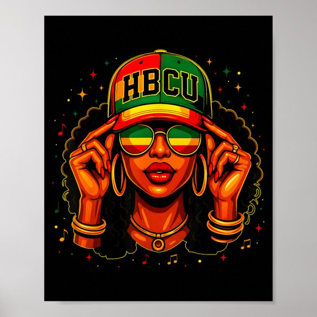 Poster Black History Month Hbcu Black Afro Educated Girl  (Devant)