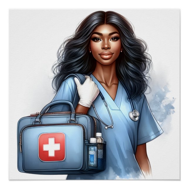 Poster Black Job African American Doctor Nurse Sista (Devant)