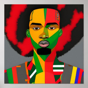 Poster Black King Melanin Homme Bruh Hommes Fils Garçon P