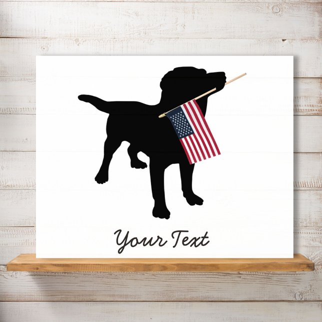Poster Black Lab Dog avec USA American Flag, 4 juillet (Créateur téléchargé)