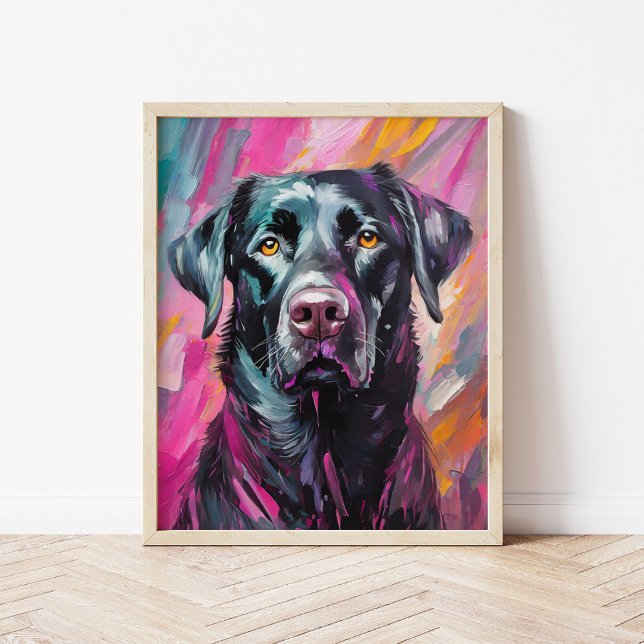 Poster Black Lab Portrait Art Moderne (Créateur téléchargé)