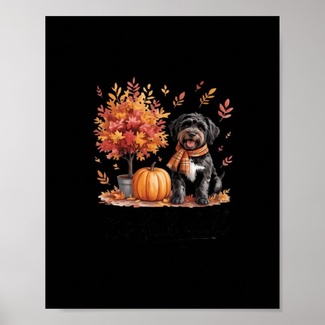 Poster Black Labradoodé C’est l’automne Y’all Citrouille  (Devant)