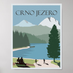 Poster Black Lake Crno Jezero Monténégro 8,5''x11'''