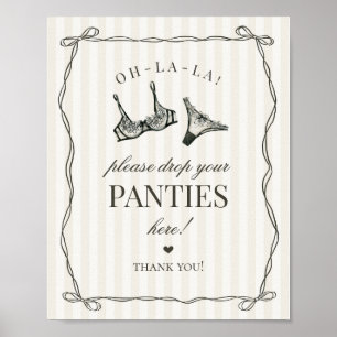 Poster Black Lingerie Bachelorette Panneaux S'il vous pla