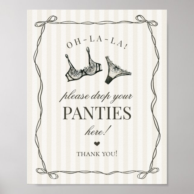 Poster Black Lingerie Bachelorette Panneaux S'il vous pla (Devant)