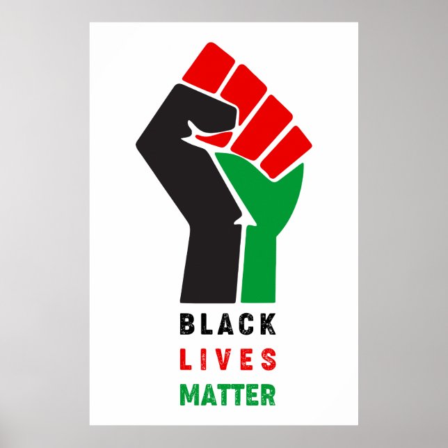 Poster Black Lives Matt poing levé symbole Amer africain (Devant)