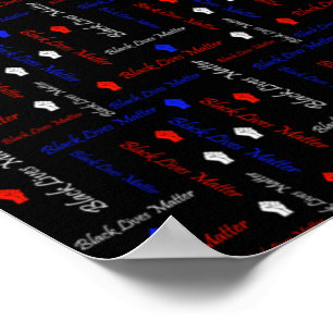 Poster Black Lives Matter Drapeau Américain Mouvement BLM